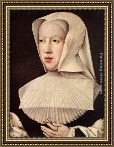 Bernaert Van Orley Framed Paintings - Portrait of Margareta van Oostenrijk by Bernaert van Orley
