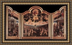 Bernaert Van Orley Framed Paintings - The Last Judgment by Bernaert van Orley