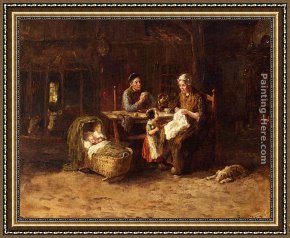 Times Framed Paintings - Tea Time by Bernard de Hoog