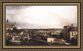 Tuscany Panorama Framed Paintings - Vienna, Panorama from Palais Kaunitz by Bernardo Bellotto