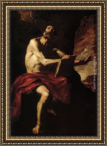 St Jerome Framed Paintings - Saint Jerome by Bernardo Cavallino
