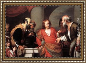 An Old Money-lender Framed Paintings - Tribute Money by Bernardo Strozzi