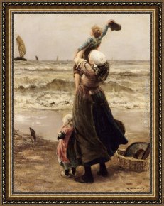Johannes Vermeer Framed Paintings - Au Revoir by Bernardus Johannes Blommers
