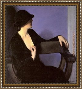 Color Study of Squares Framed Paintings - Study of a Woman in Black by Bernhard Gutmann