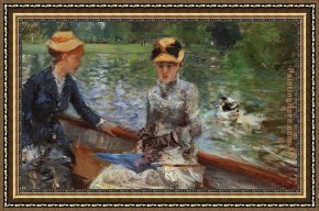 Summer Framed Paintings - A Summer's Day by Berthe Morisot