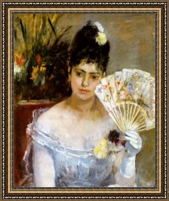 Berthe Morisot Framed Paintings - At the Ball by Berthe Morisot