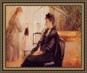 The Interior of a Tavern with Peasants Cavorting And Drinking Framed Paintings - Interior Morisot by Berthe Morisot