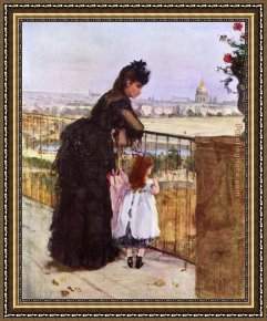 A Venetian Balcony Framed Paintings - On the Balcony by Berthe Morisot