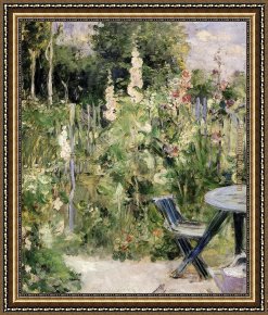 Berthe Morisot Framed Paintings - Rose Tremiere by Berthe Morisot