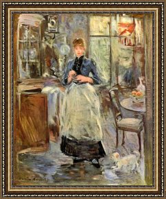 The Guard Room Framed Paintings - The Dining Room by Berthe Morisot