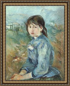 Berthe Morisot Framed Paintings - The Little Girl from Nice by Berthe Morisot
