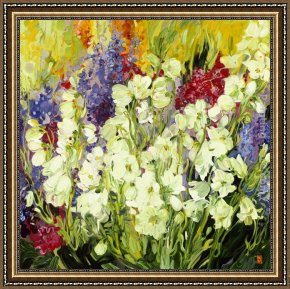 Burgers Framed Paintings - Dehors by Bobbie Burgers