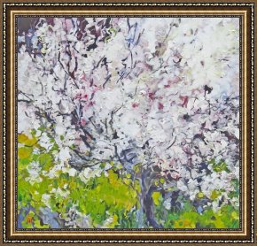 Burgers Framed Paintings - There She Stands by Bobbie Burgers