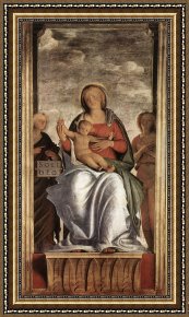 Madonna And Child with Saints And Angels Framed Paintings - Madonna and Child with Two Angels by Bramantino
