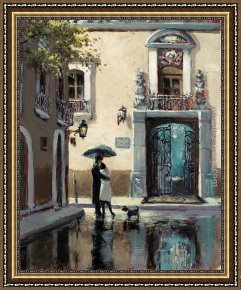 Place Blanche Boulevard Clichy Framed Paintings - Boulevard Hotel by Brent Heighton