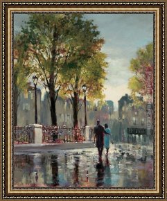 Place Blanche Boulevard Clichy Framed Paintings - Boulevard Walk by Brent Heighton