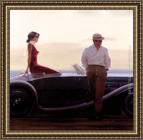 Twilight Romance by Brent Lynch Framed Paintings - Coastal Drive by Brent Lynch