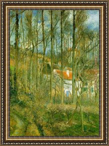 El Vendador De Alcatraces (the Vendor of Alcatraces) Framed Paintings - La Cote des Boeufs the Hermitage by Camille Pissarro