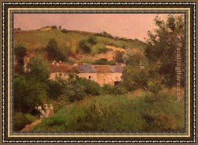 Village in The Snow Framed Paintings - Village Path by Camille Pissarro