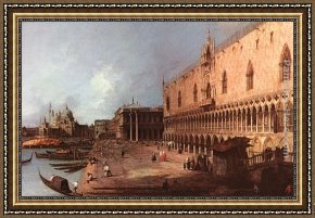 Canaletto Framed Paintings - Doge Palace by Canaletto