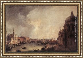 Canaletto Framed Paintings - Entrance to the Grand Canal Looking East by Canaletto