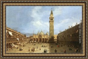 Canaletto Framed Paintings - Piazza San Marco by Canaletto