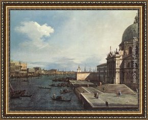 Salute Framed Paintings - The Grand Canal at the Salute Church by Canaletto