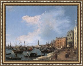 Canaletto Framed Paintings - The Riva degli Schiavoni by Canaletto