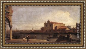 Canaletto Framed Paintings - View of San Giovanni dei Battuti at Murano by Canaletto