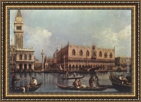 Canaletto Framed Paintings - View of the Bacino di San Marco by Canaletto