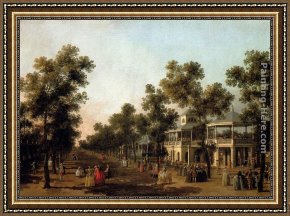 Unveiling The Statue of Liberty Framed Paintings - View Of The Grand Walk, vauxhall Gardens, With The Orchestra Pavilion, The Organ House, The Turkish Dining Tent And The Statue Of Aurora by Canaletto
