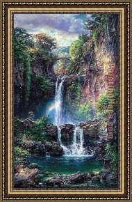 Pools of Serenity Framed Paintings - SACRED POOLS by Cao Yong