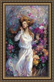 Dancing in The Wind Framed Paintings - WINDS OF LOVE by Cao Yong