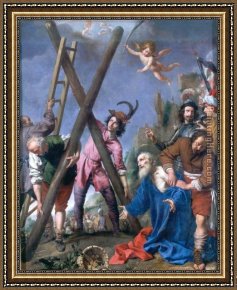 Crucifixion Framed Paintings - Crucifixion of St. Andrew by Caravaggio