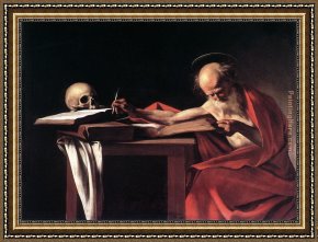 St Jerome Framed Paintings - St. Jerome by Caravaggio