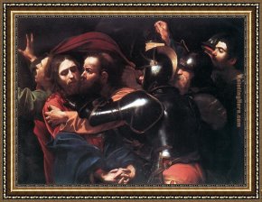 The Presentation of Christ Framed Paintings - Taking of Christ by Caravaggio