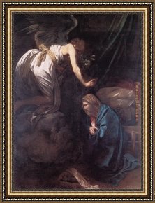 Caravaggio Framed Paintings - The Annunciation by Caravaggio