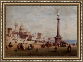 Carlo Brancaccio Framed Paintings - Market Day In Cadiz, Spain by Carlo Bossoli