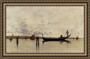 Carlo Brancaccio Framed Paintings - Along The Canal, Venice by Carlo Brancaccio