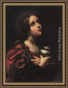 Carlo Brancaccio Framed Paintings - Magdalene by Carlo Dolci