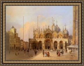 Carlo Brancaccio Framed Paintings - Basilica Di San Marco by Carlo Grubacs