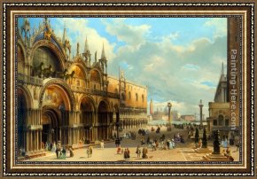 Carlo Brancaccio Framed Paintings - St. Marks and the Doges Palace, Venice by Carlo Grubacs