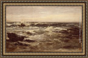 Carlo Brancaccio Framed Paintings - Rompientes by Carlos de Haes