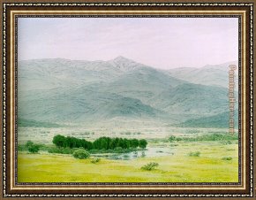 Friedrich Bamberger Framed Paintings - Landscape in the Riesengebirge by Caspar David Friedrich