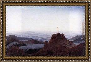 Friedrich Bamberger Framed Paintings - Morning in the Riesengebirge by Caspar David Friedrich