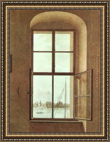 Friedrich Bamberger Framed Paintings - View from the Painter's Studio by Caspar David Friedrich