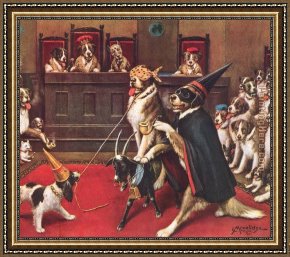 Goats, Framed Paintings - Riding The Goat by Cassius Marcellus Coolidge