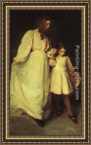 Paolo And Francesca Framed Paintings - Dorothea and Francesca by Cecilia Beaux