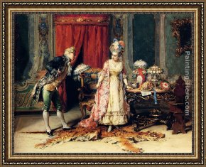 Cesare Framed Paintings - Flowers For Her Ladyship by Cesare-Auguste Detti