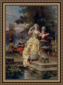 Cesare Framed Paintings - Les Amiants by Cesare-Auguste Detti